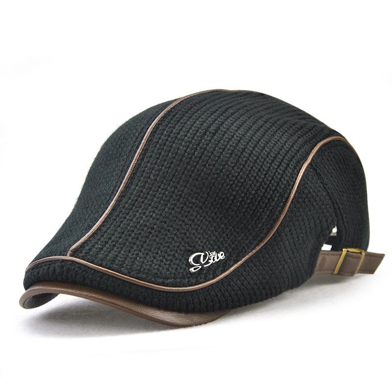 Męska CZapka Z Dzianiny CZapka Z Wyściełanymi Ciepłymi Beretami Casual Outdoor Visor Forward Hat