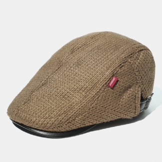 Męska CZapka Z Dzianiny CZapka Z Wyściełanymi Ciepłymi Beretami Casual Outdoor Visor Forward Hats