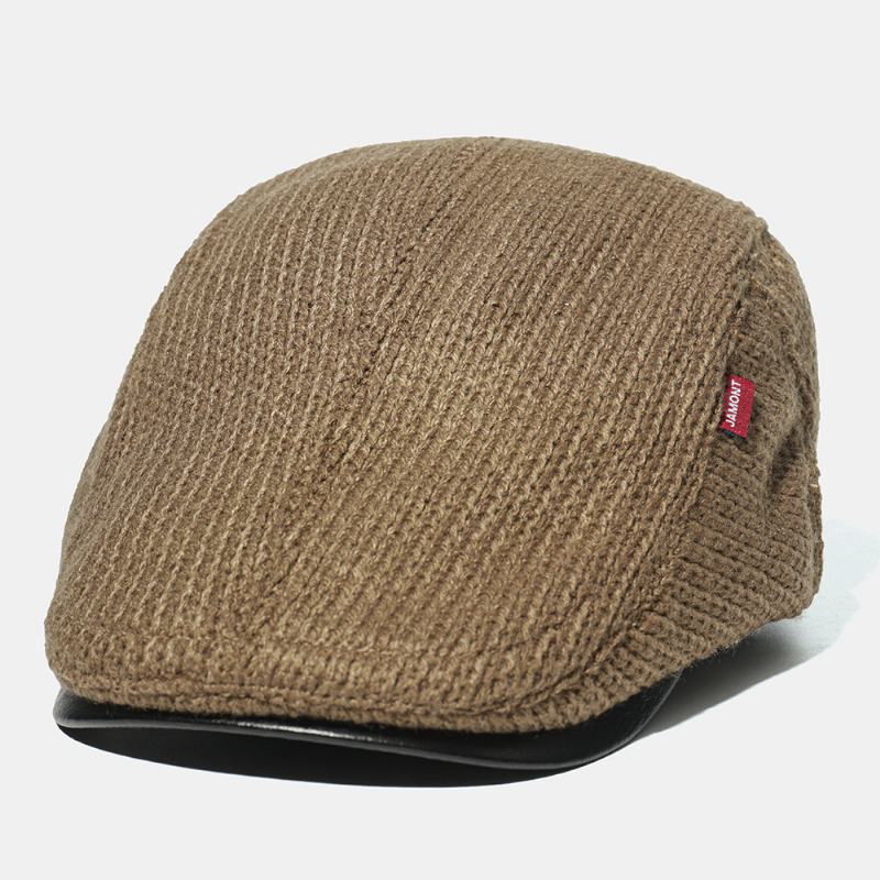 Męska CZapka Z Dzianiny CZapka Z Wyściełanymi Ciepłymi Beretami Casual Outdoor Visor Forward Hats