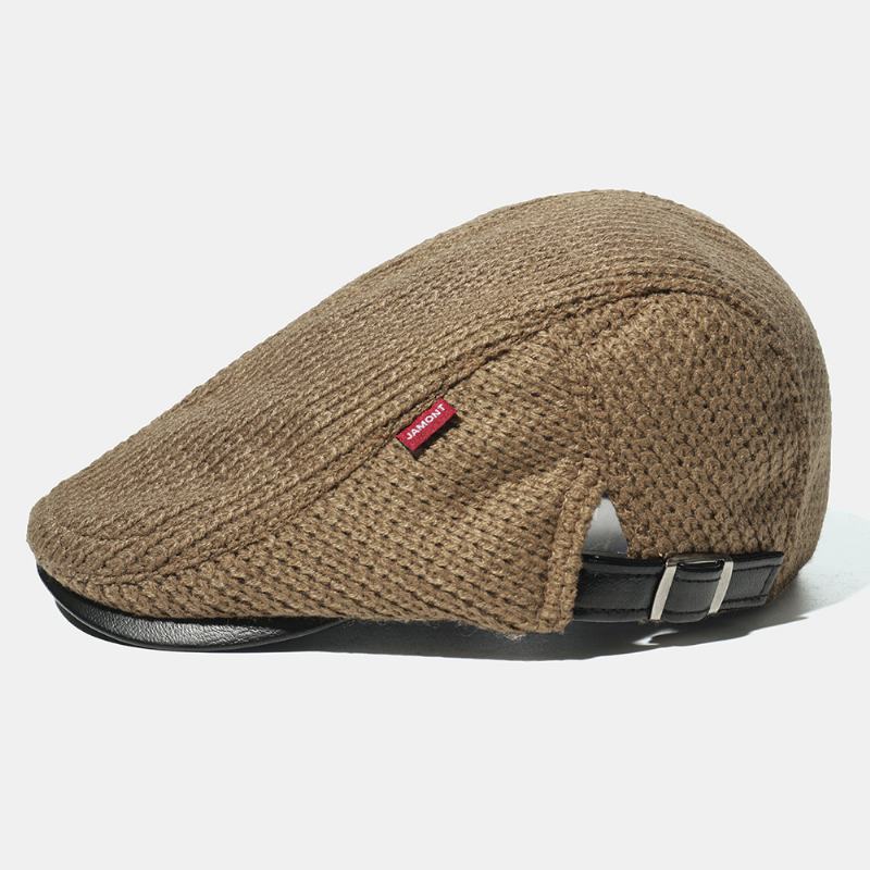 Męska CZapka Z Dzianiny CZapka Z Wyściełanymi Ciepłymi Beretami Casual Outdoor Visor Forward Hats