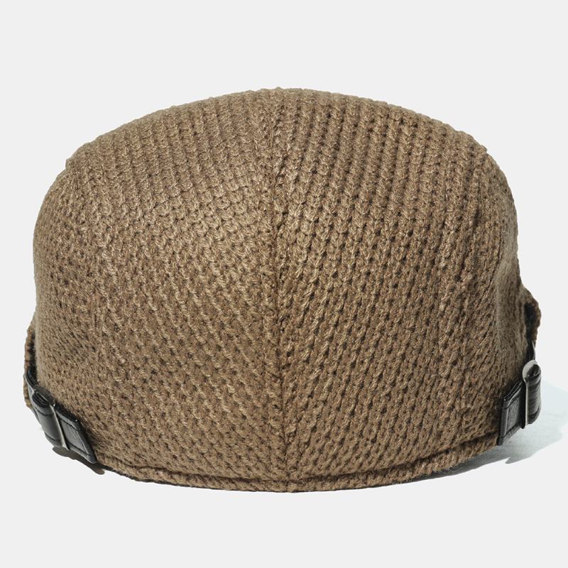 Męska CZapka Z Dzianiny CZapka Z Wyściełanymi Ciepłymi Beretami Casual Outdoor Visor Forward Hats