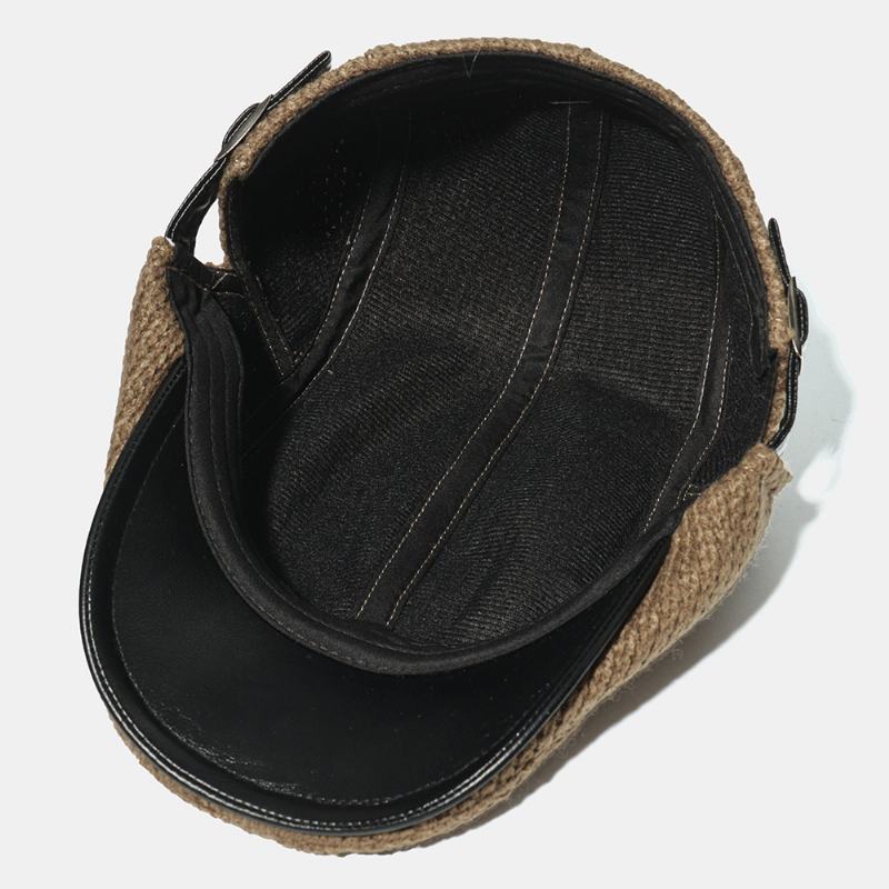 Męska CZapka Z Dzianiny CZapka Z Wyściełanymi Ciepłymi Beretami Casual Outdoor Visor Forward Hats