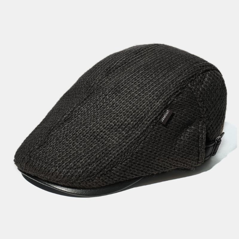 Męska CZapka Z Dzianiny CZapka Z Wyściełanymi Ciepłymi Beretami Casual Outdoor Visor Forward Hats