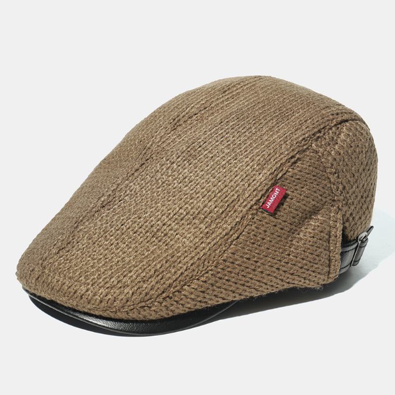 Męska CZapka Z Dzianiny CZapka Z Wyściełanymi Ciepłymi Beretami Casual Outdoor Visor Forward Hats