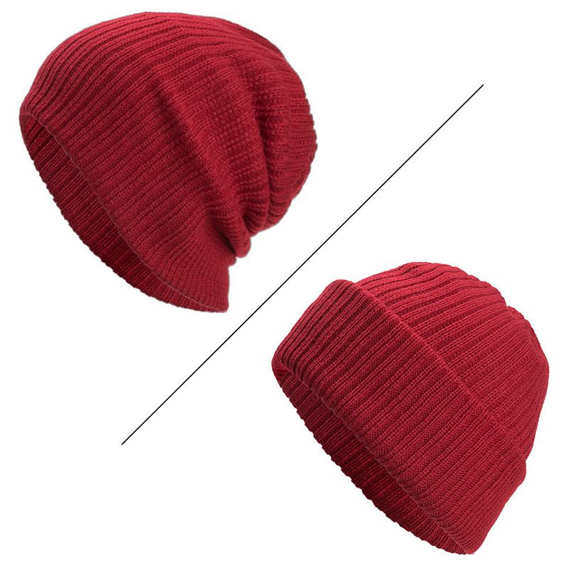 Męska CZapka Zimowa Zagęścić Bez Ronda CZapka Z Dzianiny Slouch Beanie