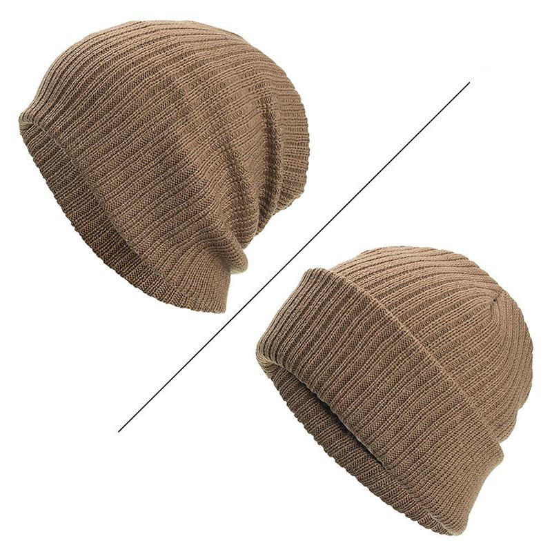 Męska CZapka Zimowa Zagęścić Bez Ronda CZapka Z Dzianiny Slouch Beanie