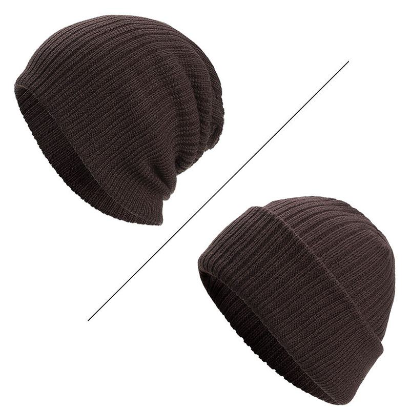 Męska CZapka Zimowa Zagęścić Bez Ronda CZapka Z Dzianiny Slouch Beanie