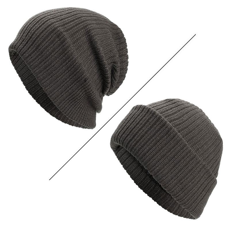 Męska CZapka Zimowa Zagęścić Bez Ronda CZapka Z Dzianiny Slouch Beanie