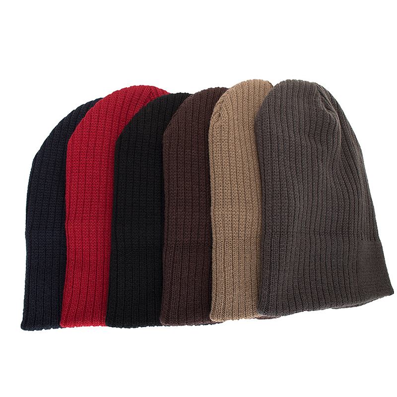 Męska CZapka Zimowa Zagęścić Bez Ronda CZapka Z Dzianiny Slouch Beanie