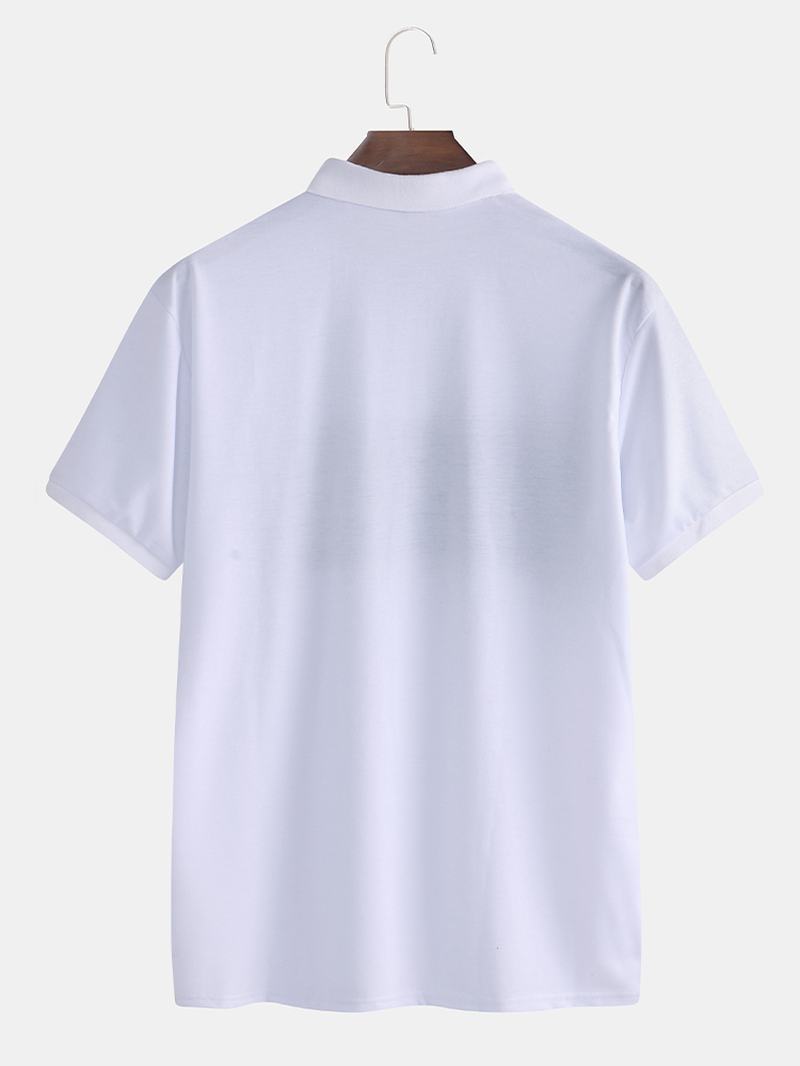 Męska Dopasowana Kolorystycznie Koszula Z Krótkim Rękawem Codzienna Modna Bawełniana Koszula Golfowa