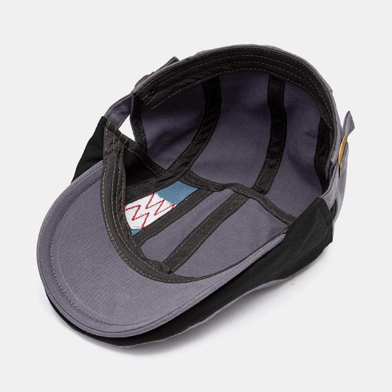 Męska Dopasowana Kolorystycznie Ręcznie Regulowana Moda Casual Sunshade Beret Cap Flat Hat