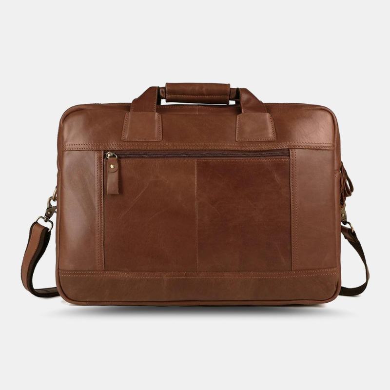 Męska Dwuwarstwowa Kieszonkowa Torebka Antykradzieżowa Retro Multi-pocket 13.3 Cala Torba Na Laptopa Torby Na Ramię Crossbody