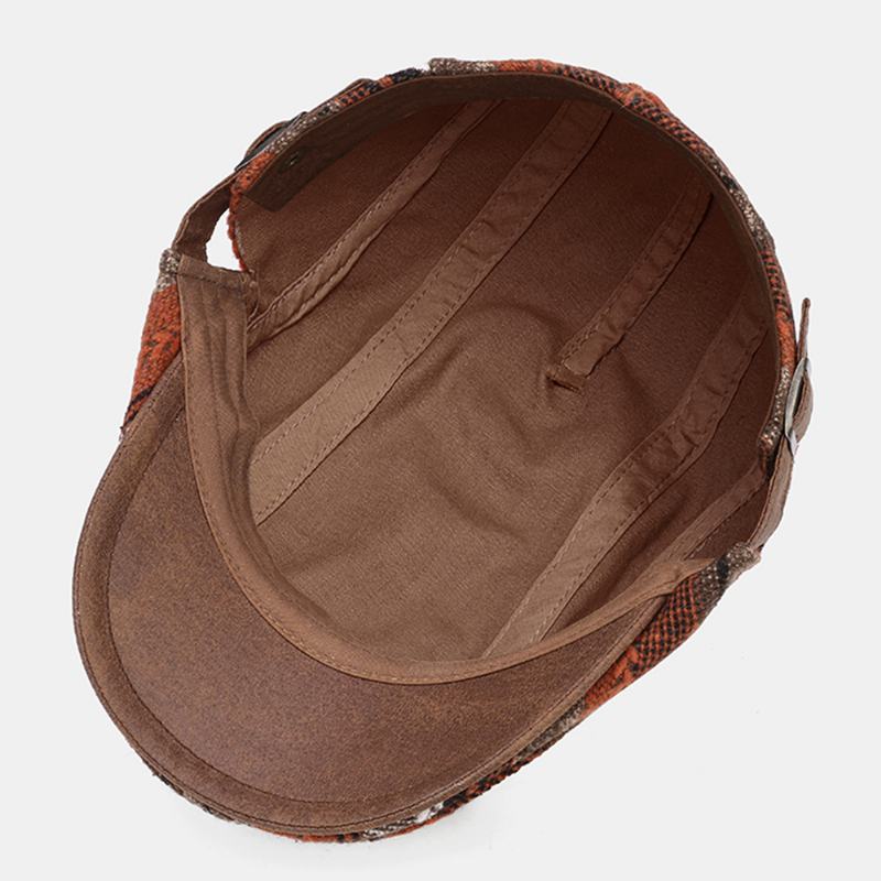 Męska Dzianinowa W Paski Patchwork Retro Casual Outdoor Forward Hat Beret Hat