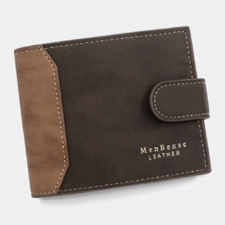 Męska Faux Leather Dopasowanie Kolorów Multi-card Krótki Portfel Moda Hasp Bifold Money Clip Portmonetka