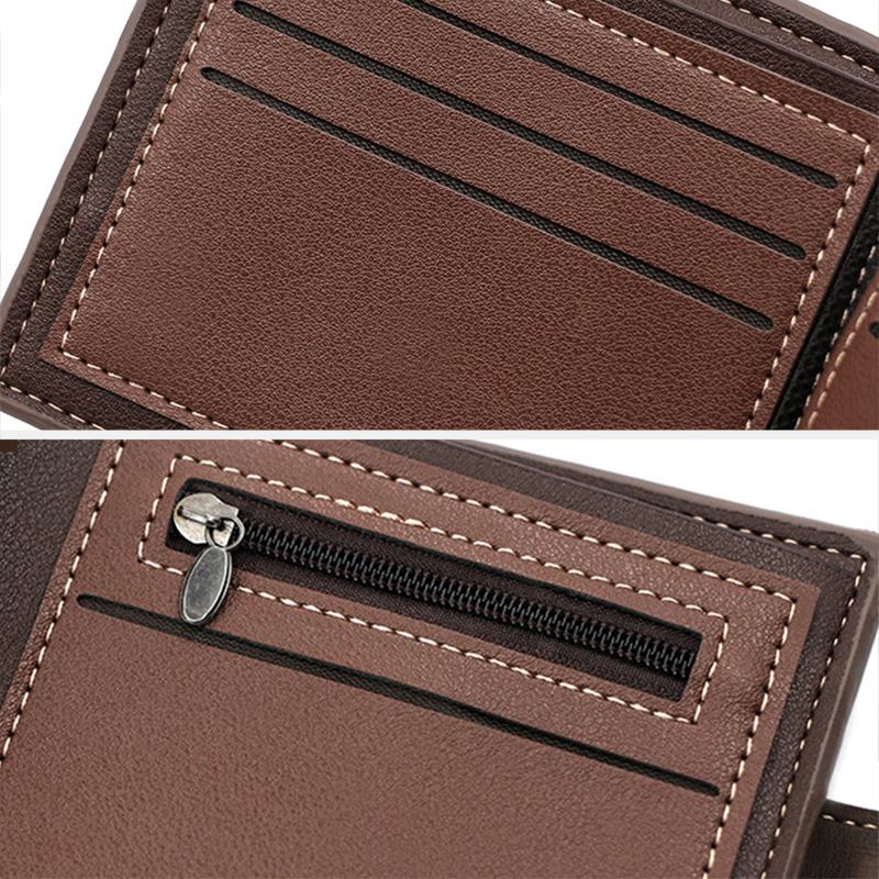 Męska Faux Leather Dopasowanie Kolorów Multi-card Krótki Portfel Moda Hasp Bifold Money Clip Portmonetka