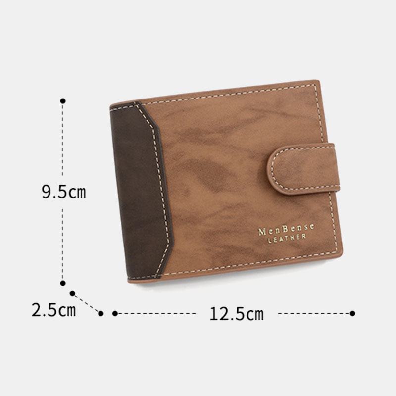 Męska Faux Leather Dopasowanie Kolorów Multi-card Krótki Portfel Moda Hasp Bifold Money Clip Portmonetka