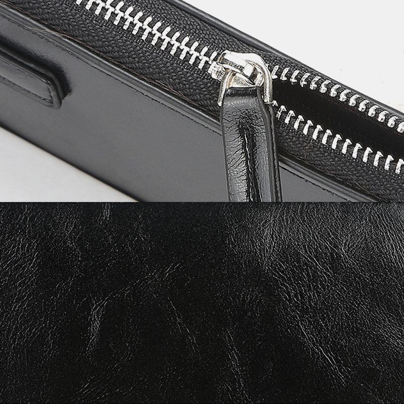 Męska Faux Leather Long Phone Bag Zipper Portfel Posiadacz Karty Sprzęgła Bag