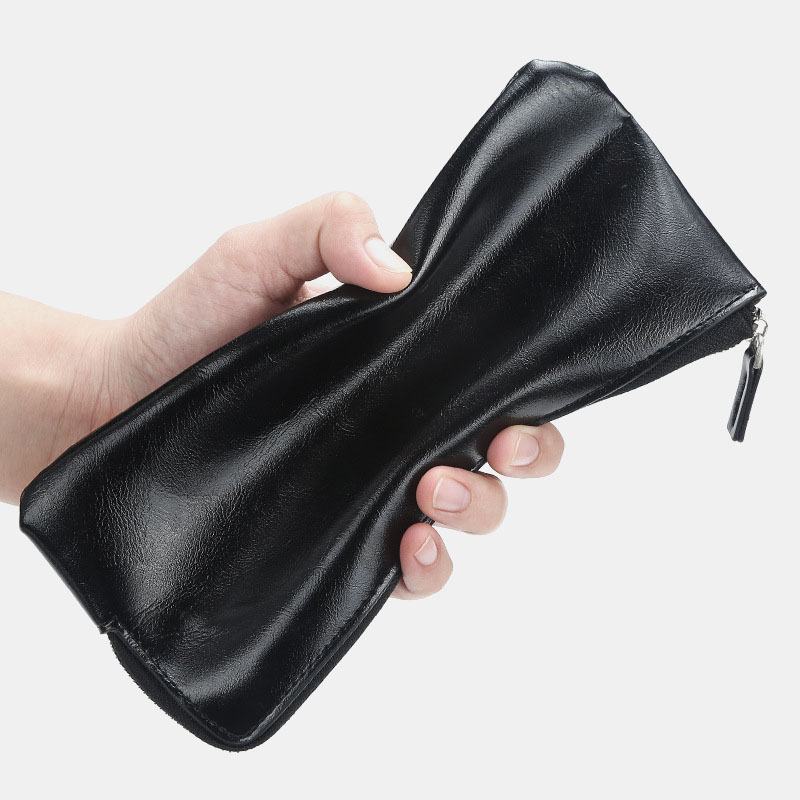 Męska Faux Leather Long Phone Bag Zipper Portfel Posiadacz Karty Sprzęgła Bag