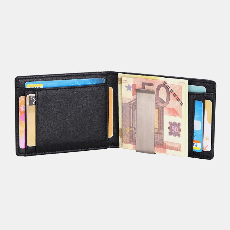 Męska Faux Leather Retro Business Anti-theft Multi-slot Posiadacz Karty Portfel Klip Na Pieniądze