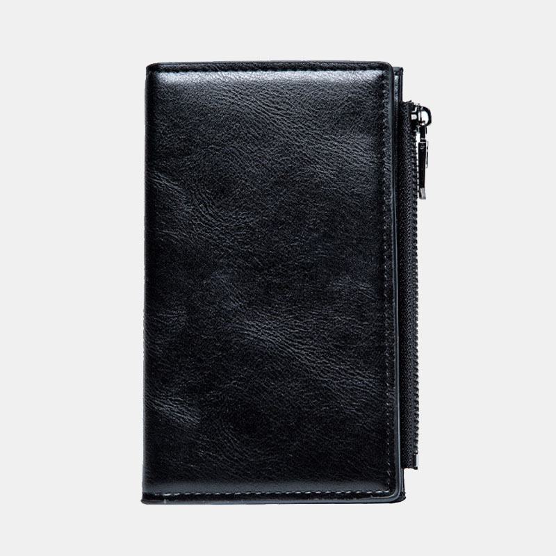 Męska Faux Leather Retro Business Multi-slot Hand Carry Card Holder Portfel Clutch Purse