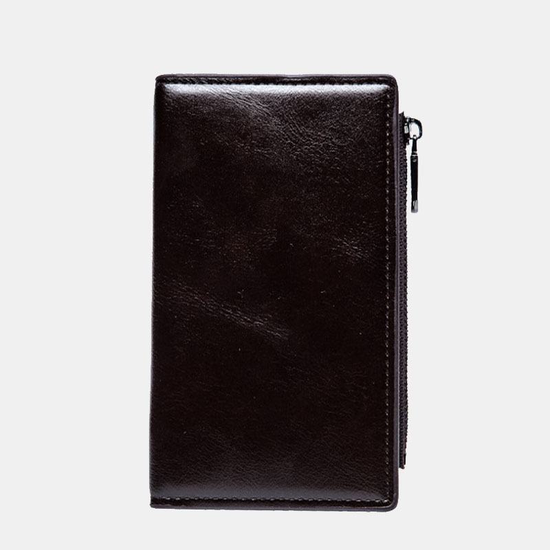 Męska Faux Leather Retro Business Multi-slot Hand Carry Card Holder Portfel Clutch Purse