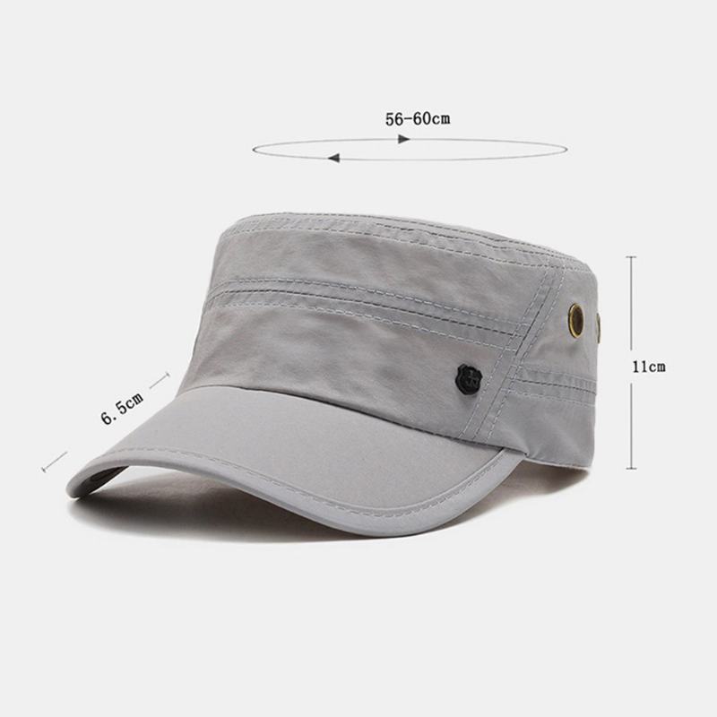 Męska Jednokolorowa Oddychająca Zewnętrzna Osłona Przeciwsłoneczna Casual Military Cap Flat Cap