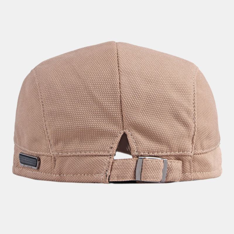 Męska Jednokolorowa Siateczka Oddychająca CZapka Beret Brytyjska Retro Regulowana Metalowa CZapka Malarza CZapka Do Przodu Płaska CZapka