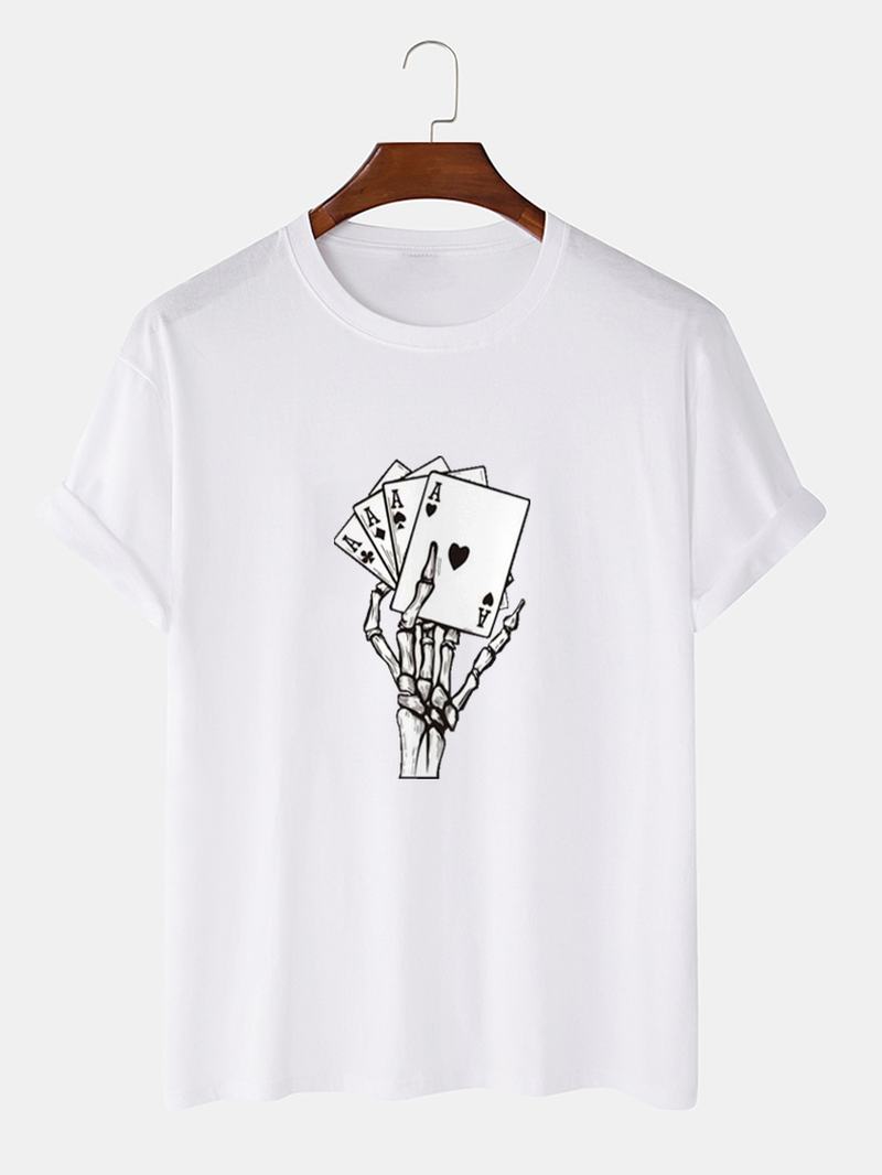 Męska Koszulka Z Krótkim Rękawem I Grafiką W Pokera Street 100% Bawełniana Koszulka Z Krótkim Rękawem