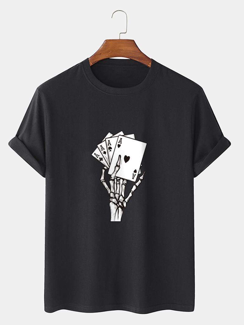 Męska Koszulka Z Krótkim Rękawem I Grafiką W Pokera Street 100% Bawełniana Koszulka Z Krótkim Rękawem