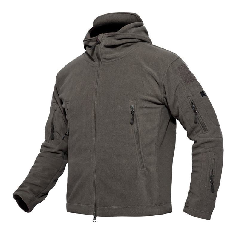 Męska Kurtka Z Ciepłego Polaru Outdoor Softshell Z Kapturem Wojskowa Taktyczna W Kolorze Zielonym