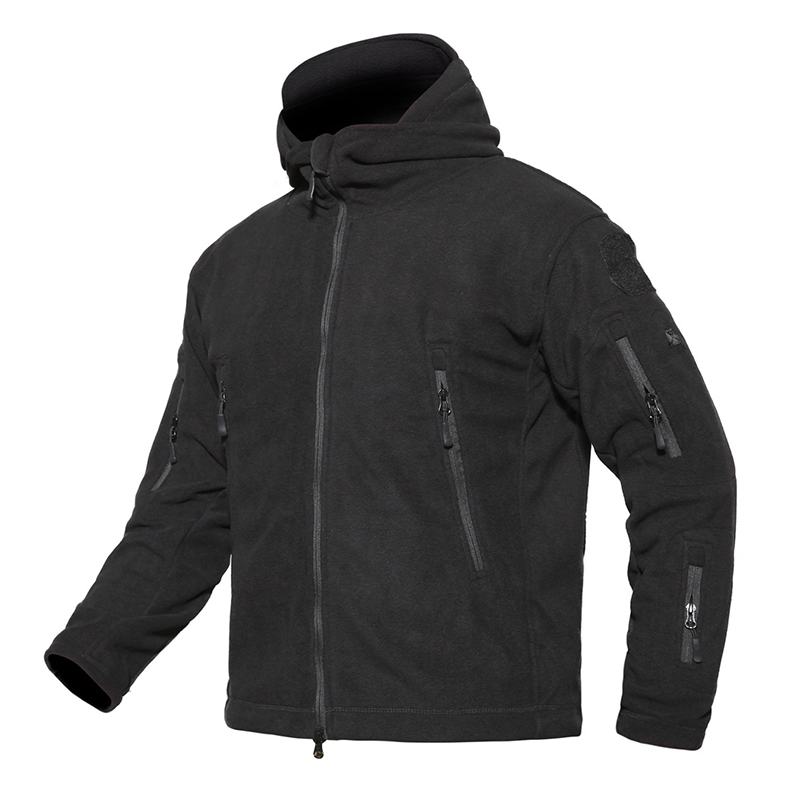 Męska Kurtka Z Ciepłego Polaru Outdoor Softshell Z Kapturem Wojskowa Taktyczna W Kolorze Zielonym