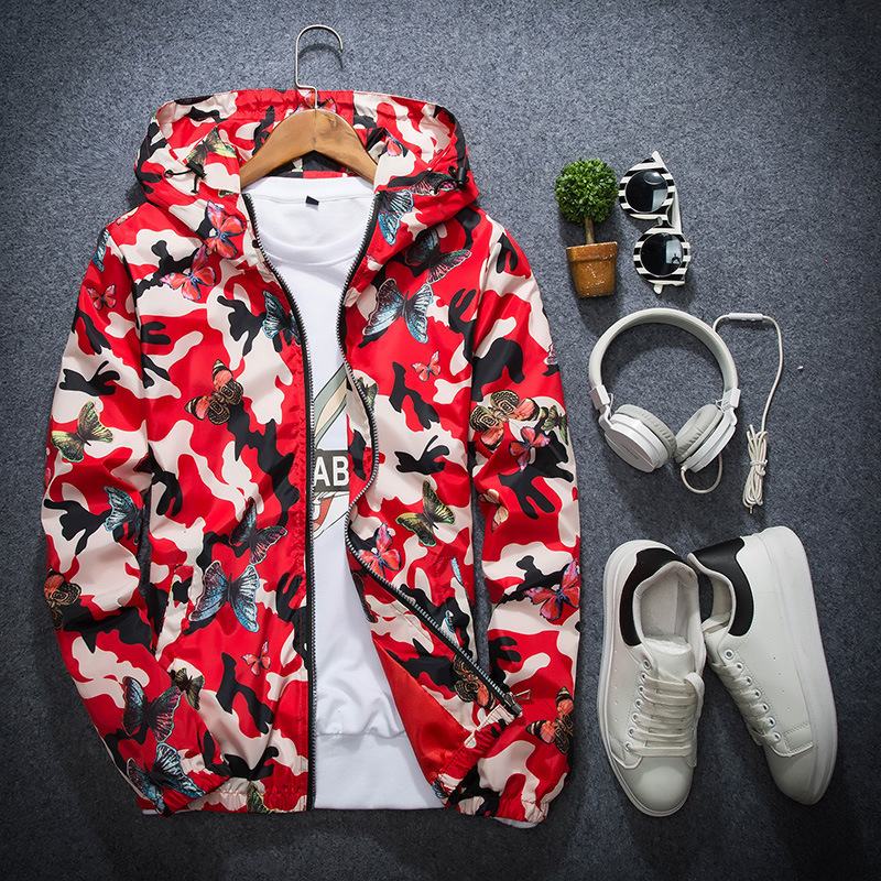 Męska Kurtka Z Kapturem Casual Student Top Z Długim Rękawem Slim Teen Windbreaker