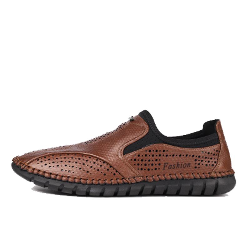 Męska Mikrofibra Hollow Out Oddychająca Miękka Podeszwa Slip On Business Casual Shoes