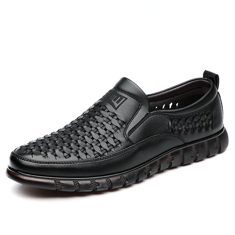 Męska Mikrofibra Oddychająca Drążona Miękka Podeszwa Slip On Casual Shoes