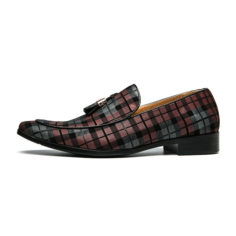 Męska Mikrofibra Oddychająca Krata Wzór Miękka Podeszwa Slip On Casual Business Shoes