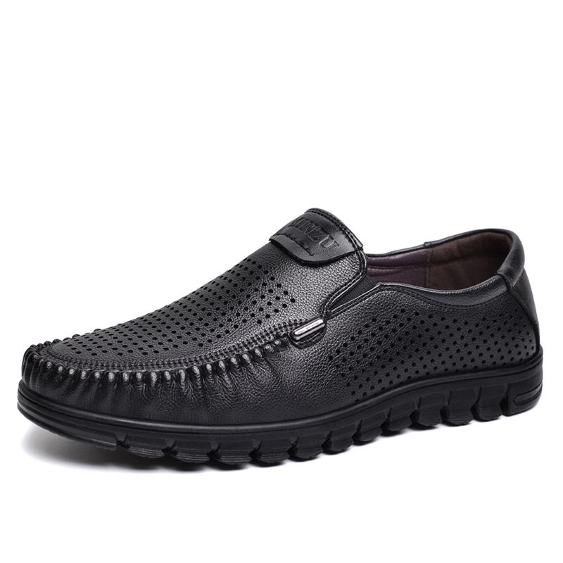 Męska Mikrofibra Oddychająca Wydrążona Antypoślizgowa Podeszwa Slip On Casual Shoes