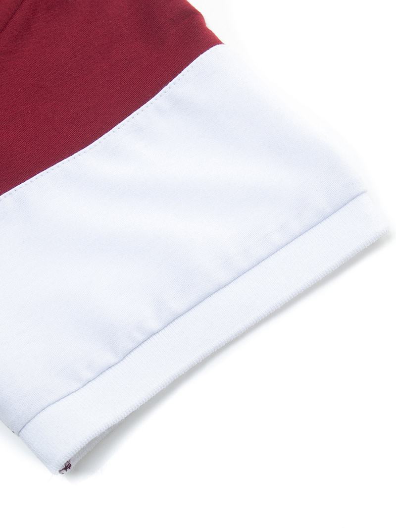 Męska Nowa Dopasowana Kolorystycznie Modna Bawełniana Koszulka Golfowa Z Krótkim Rękawem