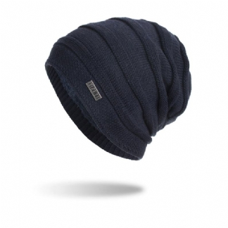 Męska Nowa Solidna Dzianinowa CZapka Skullies Beanie