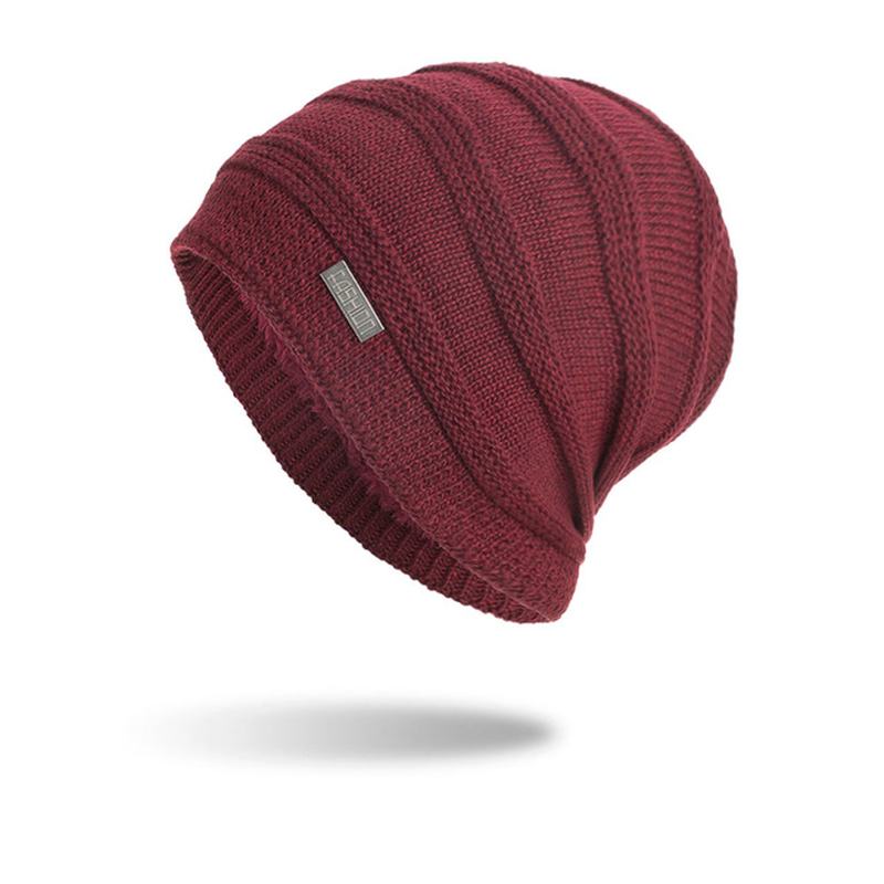 Męska Nowa Solidna Dzianinowa CZapka Skullies Beanie