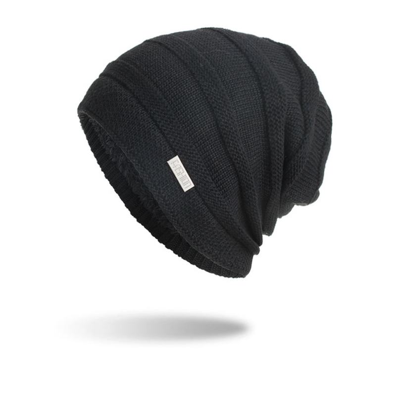 Męska Nowa Solidna Dzianinowa CZapka Skullies Beanie