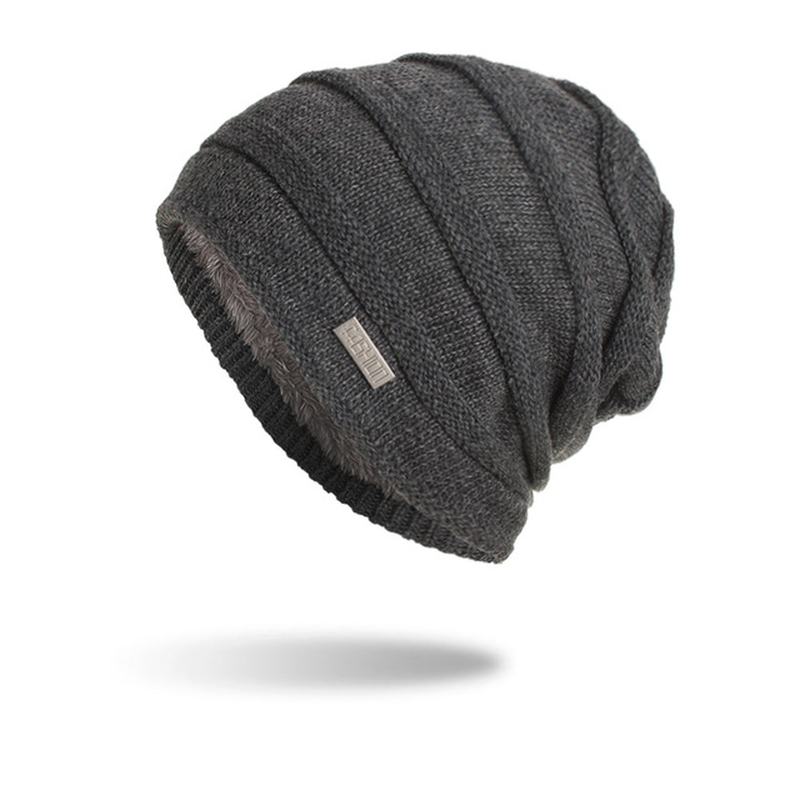 Męska Nowa Solidna Dzianinowa CZapka Skullies Beanie