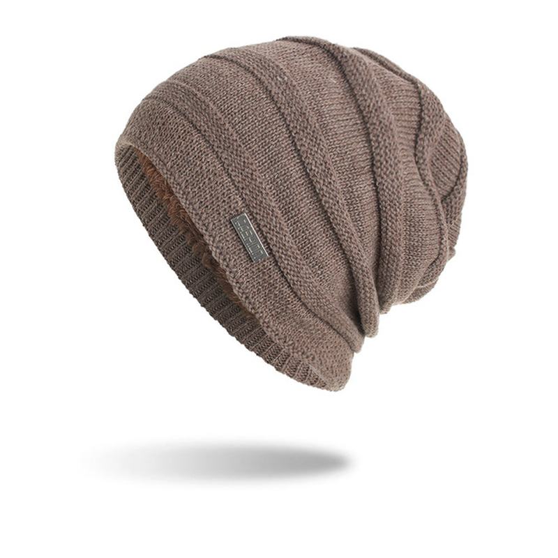 Męska Nowa Solidna Dzianinowa CZapka Skullies Beanie