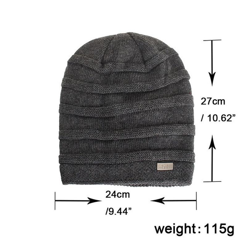 Męska Nowa Solidna Dzianinowa CZapka Skullies Beanie