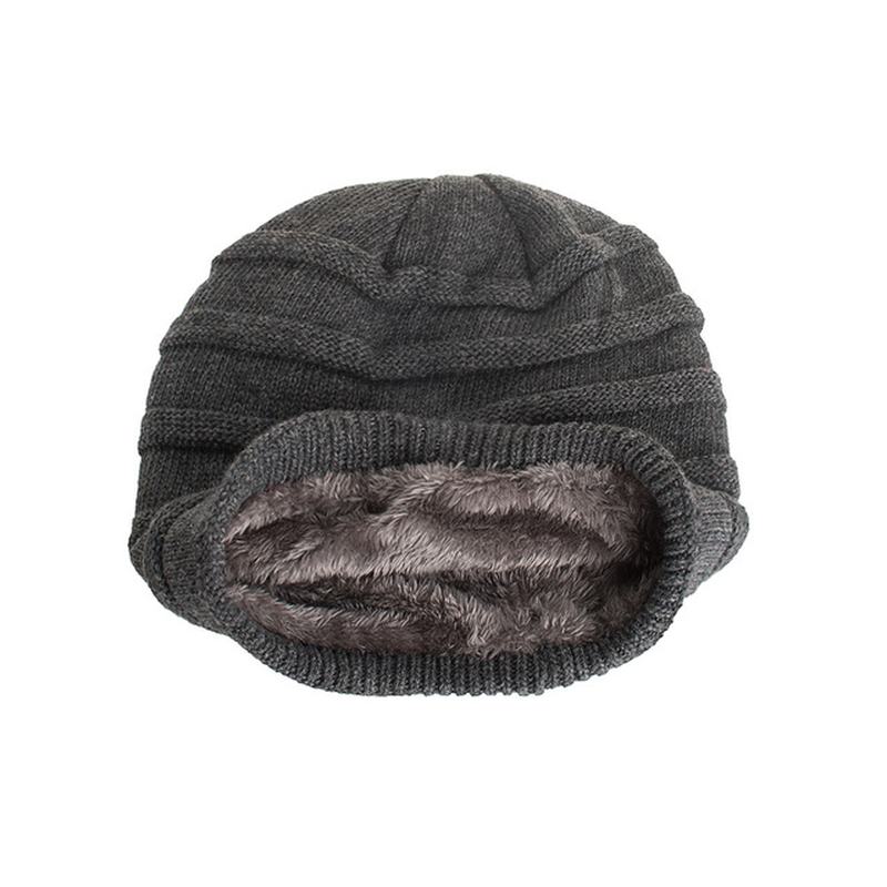 Męska Nowa Solidna Dzianinowa CZapka Skullies Beanie