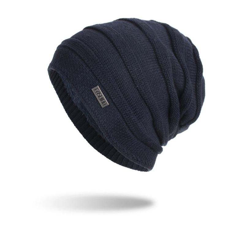 Męska Nowa Solidna Dzianinowa CZapka Skullies Beanie