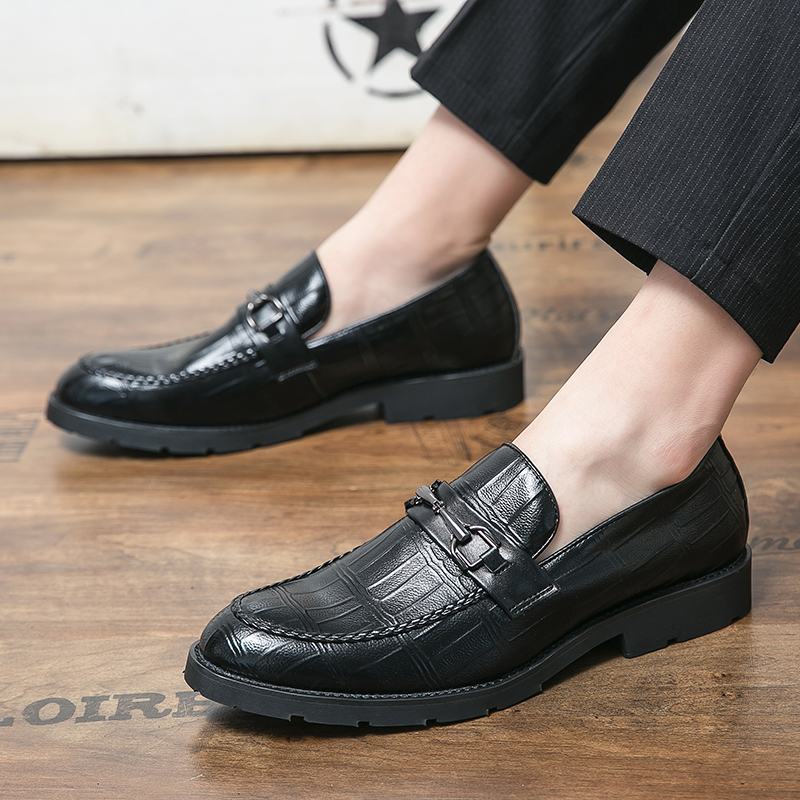 Męska Oddychająca Miękka Podeszwa Z Mikrofibry Retro Slip On England Style Casual Business Shoes