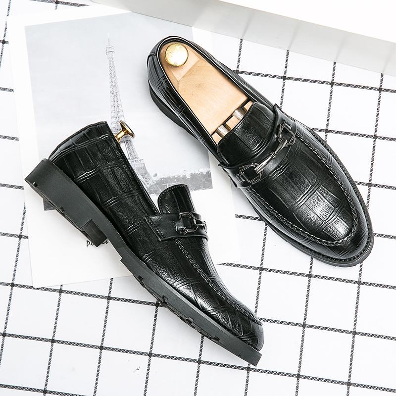 Męska Oddychająca Miękka Podeszwa Z Mikrofibry Retro Slip On England Style Casual Business Shoes