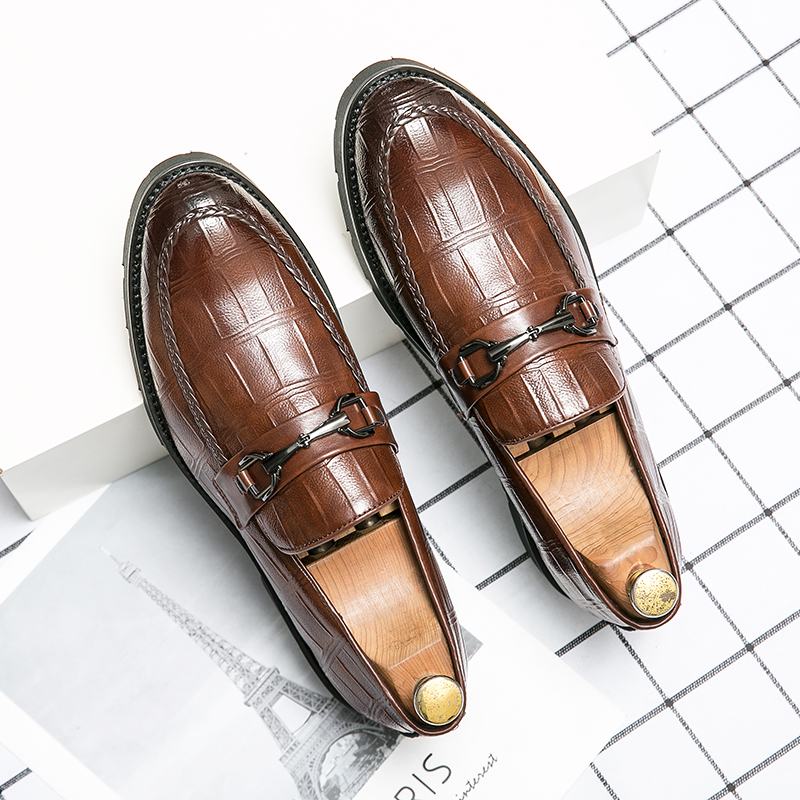 Męska Oddychająca Miękka Podeszwa Z Mikrofibry Retro Slip On England Style Casual Business Shoes