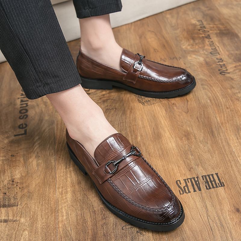 Męska Oddychająca Miękka Podeszwa Z Mikrofibry Retro Slip On England Style Casual Business Shoes