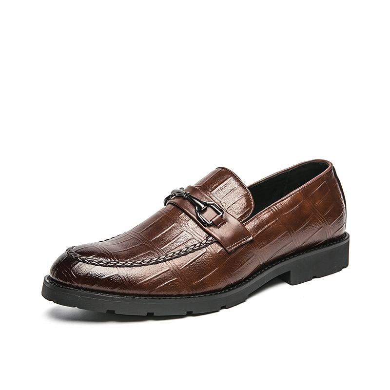 Męska Oddychająca Miękka Podeszwa Z Mikrofibry Retro Slip On England Style Casual Business Shoes